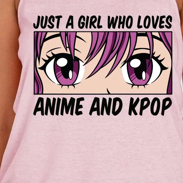 Just A Girl Who Loves Anime And Kpop Women's Knotted Racerback Tank