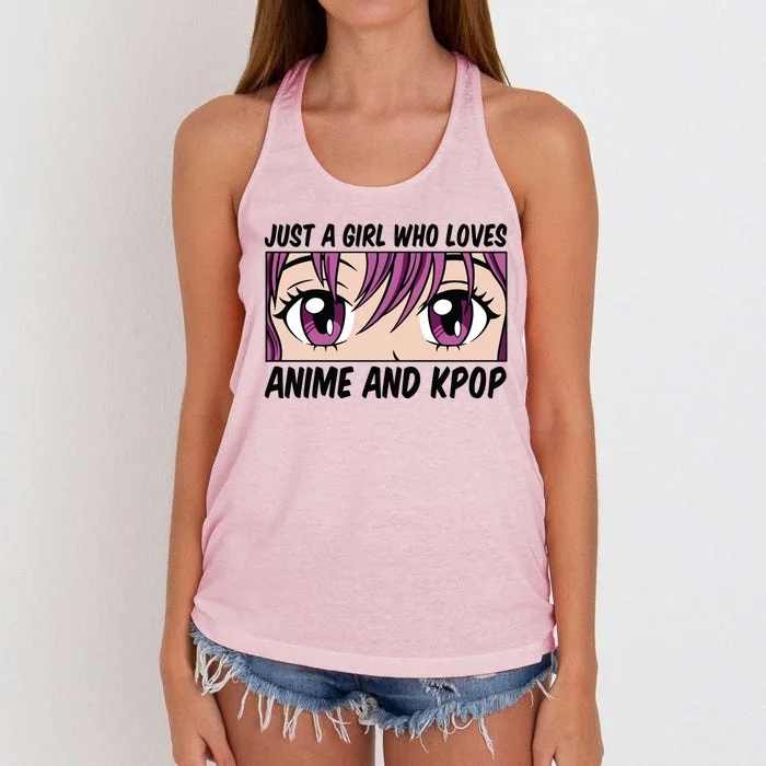 Just A Girl Who Loves Anime And Kpop Women's Knotted Racerback Tank