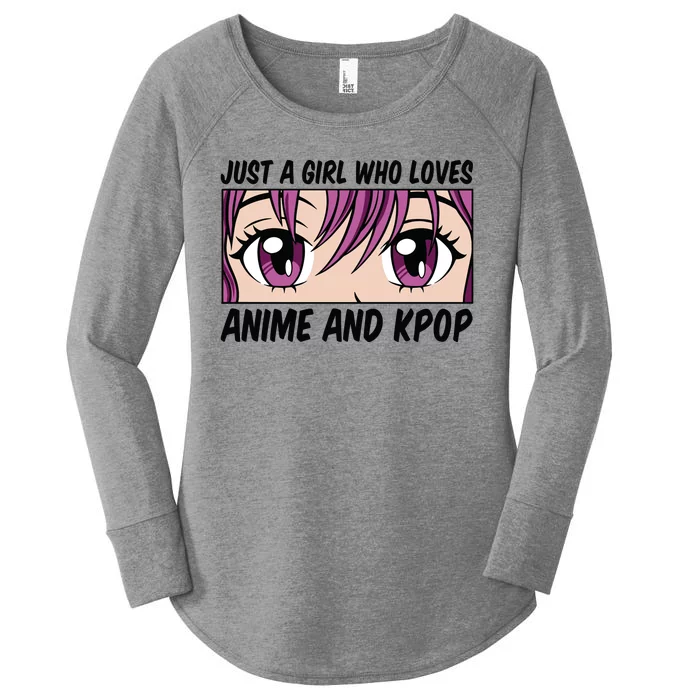 Just A Girl Who Loves Anime And Kpop Women's Perfect Tri Tunic Long Sleeve Shirt