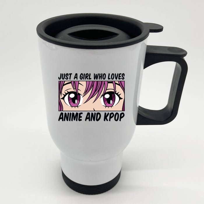 Just A Girl Who Loves Anime And Kpop Front & Back Stainless Steel Travel Mug