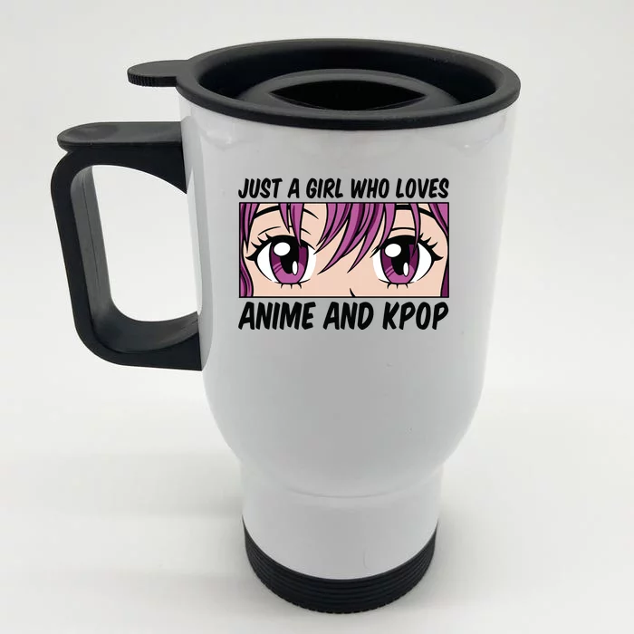 Just A Girl Who Loves Anime And Kpop Front & Back Stainless Steel Travel Mug