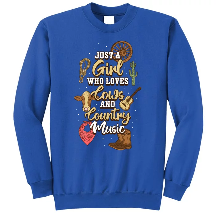 Just A Girl Who Loves Cows And Country Music Gift Sweatshirt