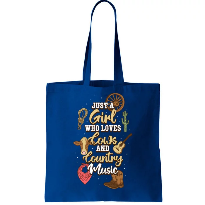 Just A Girl Who Loves Cows And Country Music Gift Tote Bag