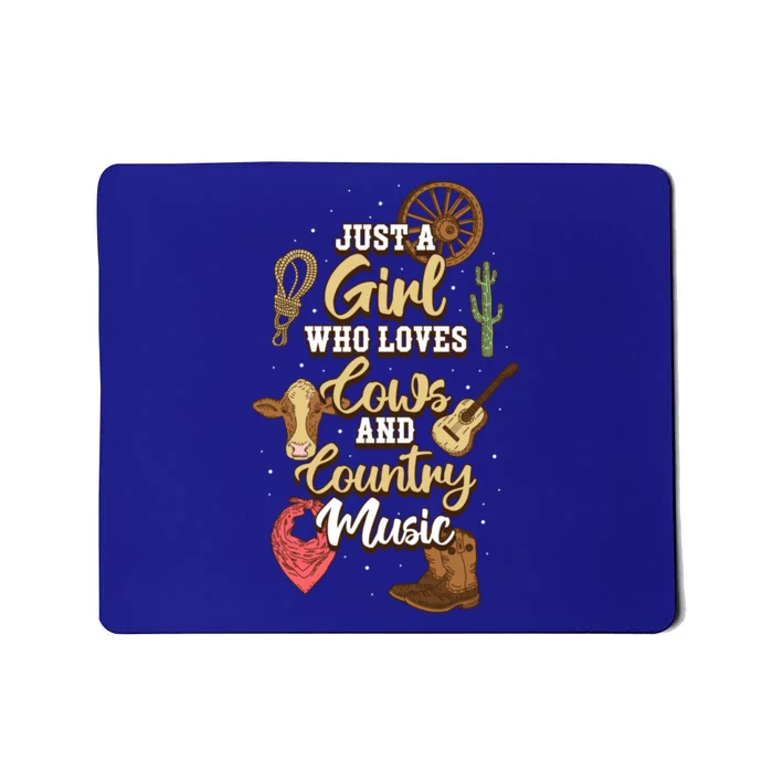 Just A Girl Who Loves Cows And Country Music Gift Mousepad