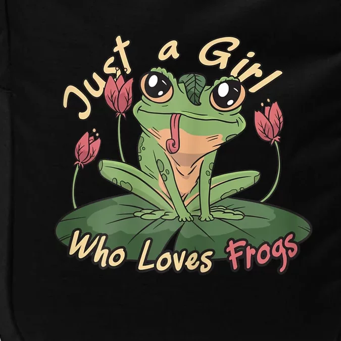 Just A Girl Who Loves FrogS Girl Frog Impact Tech Backpack