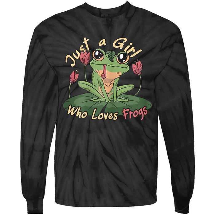 Just A Girl Who Loves FrogS Girl Frog Tie-Dye Long Sleeve Shirt