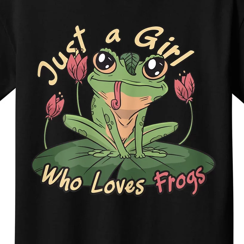 Just A Girl Who Loves FrogS Girl Frog Kids T-Shirt