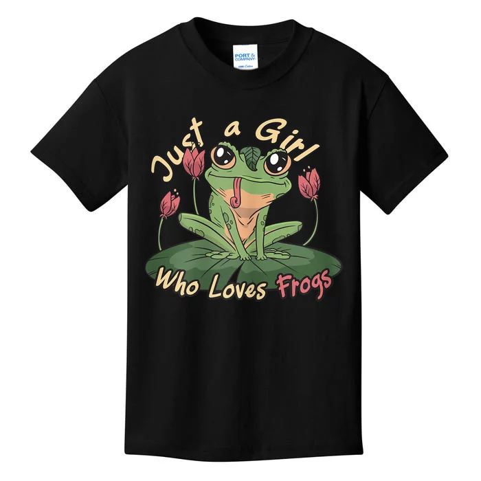 Just A Girl Who Loves FrogS Girl Frog Kids T-Shirt