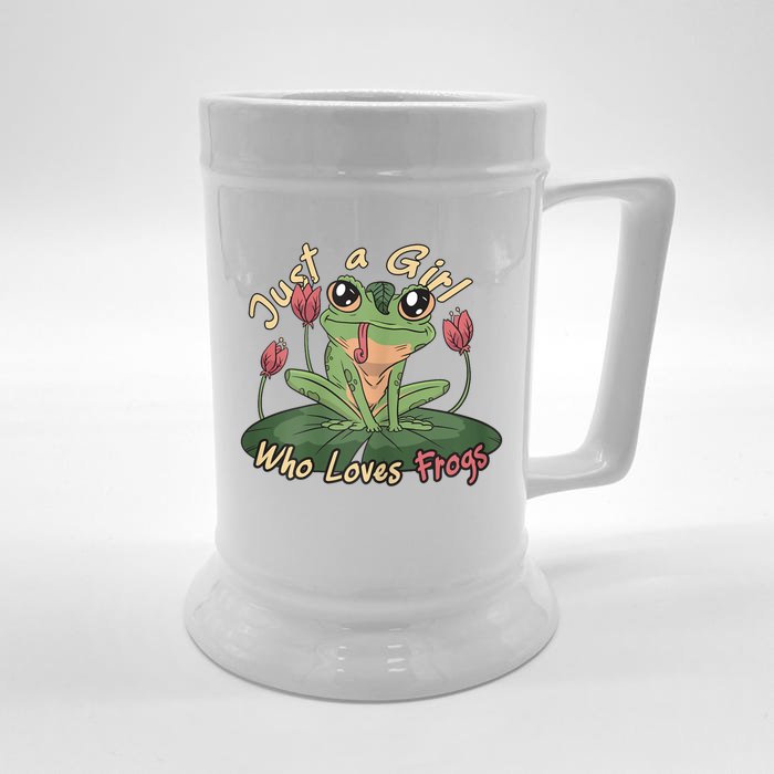 Just A Girl Who Loves FrogS Girl Frog Front & Back Beer Stein