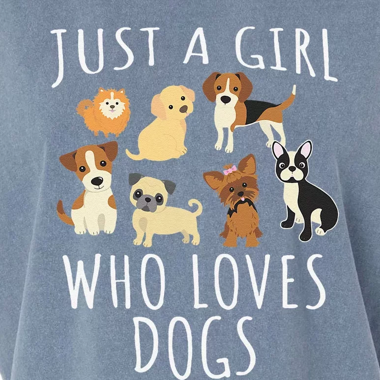 Just A Girl Who Loves Dogs Funny Puppy Garment-Dyed Women's Muscle Tee