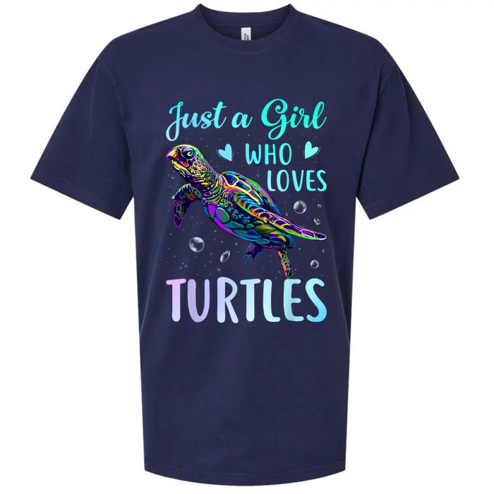 Just A Girl Who Loves Turtles Pastel Watercolor Turtle Gift Sueded Cloud Jersey T-Shirt