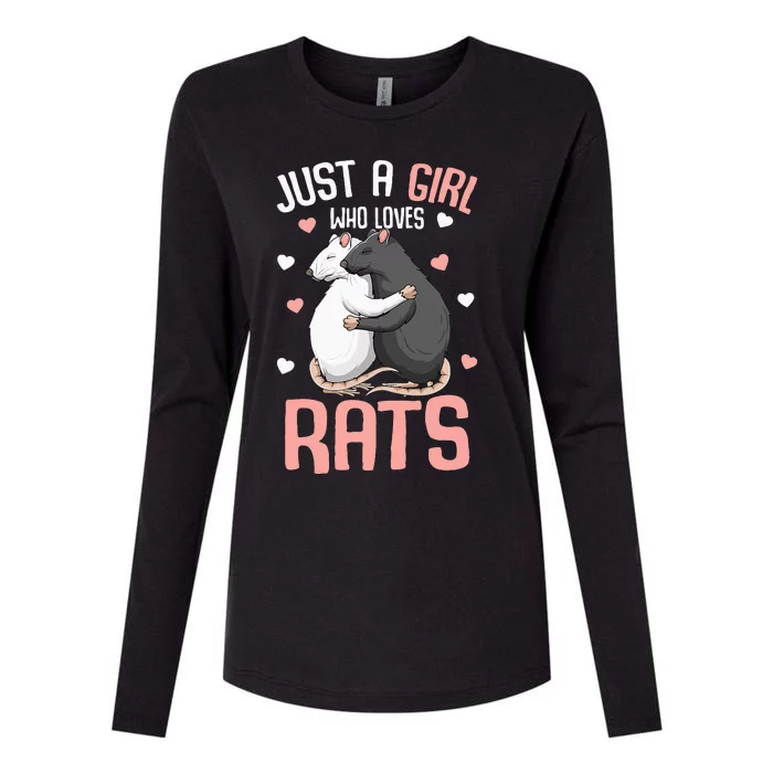 Just A Girl Who Loves Rats Kids Women Rat Lover Womens Cotton Relaxed Long Sleeve T-Shirt