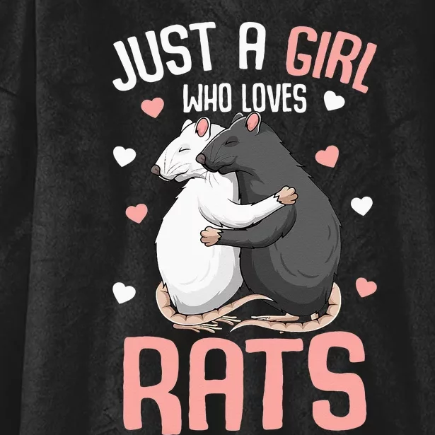 Just A Girl Who Loves Rats Kids Women Rat Lover Hooded Wearable Blanket