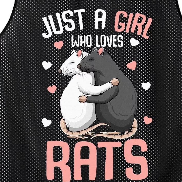 Just A Girl Who Loves Rats Kids Women Rat Lover Mesh Reversible Basketball Jersey Tank