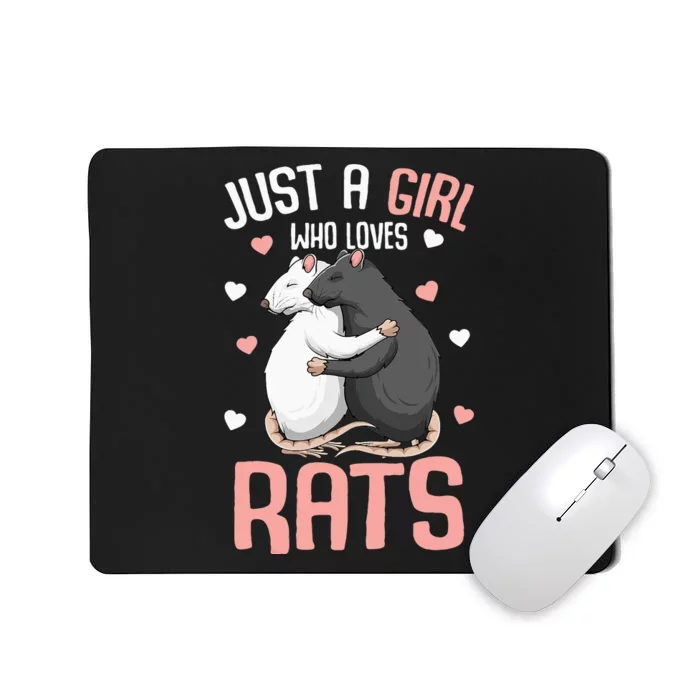 Just A Girl Who Loves Rats Kids Women Rat Lover Mousepad