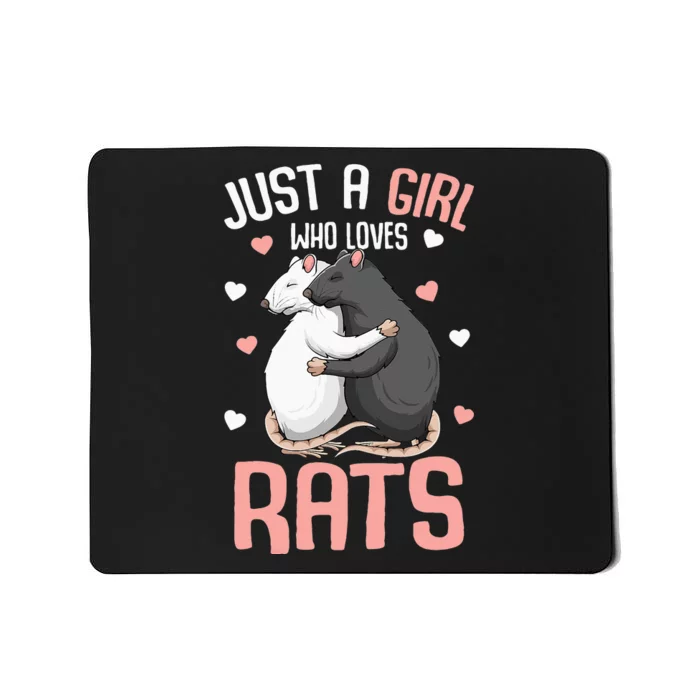 Just A Girl Who Loves Rats Kids Women Rat Lover Mousepad