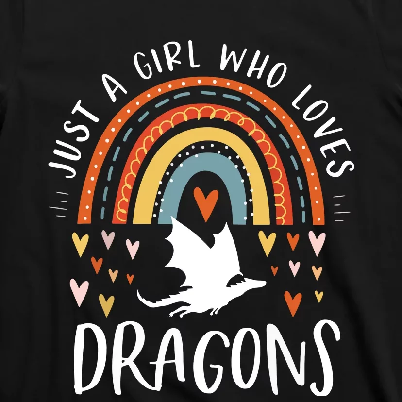 Just A Girl Who Loves Dragons Rainbow Gifts For Dragon Lover T-Shirt