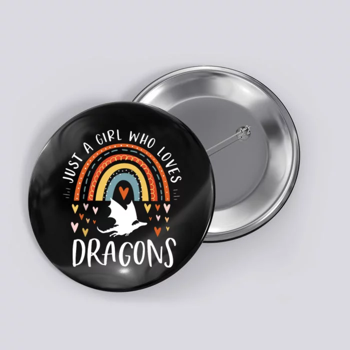 Just A Girl Who Loves Dragons Rainbow Gifts For Dragon Lover Button