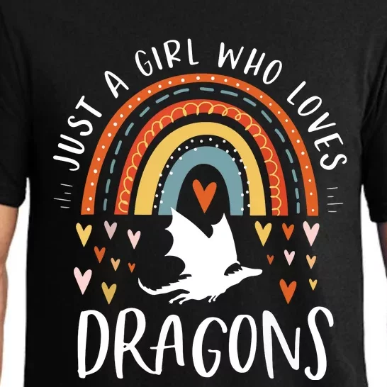 Just A Girl Who Loves Dragons Rainbow Gifts For Dragon Lover Pajama Set