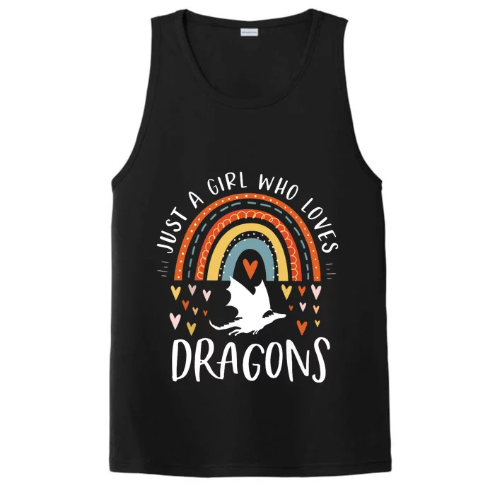 Just A Girl Who Loves Dragons Rainbow Gifts For Dragon Lover Performance Tank