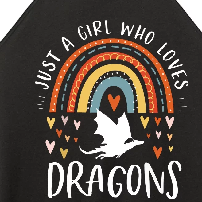 Just A Girl Who Loves Dragons Rainbow Gifts For Dragon Lover Women’s Perfect Tri Rocker Tank