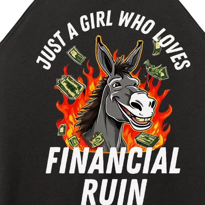 Just A Girl Who Loves Financial Ruin Credit Card Debt Funny Women’s Perfect Tri Rocker Tank