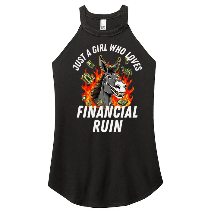 Just A Girl Who Loves Financial Ruin Credit Card Debt Funny Women’s Perfect Tri Rocker Tank