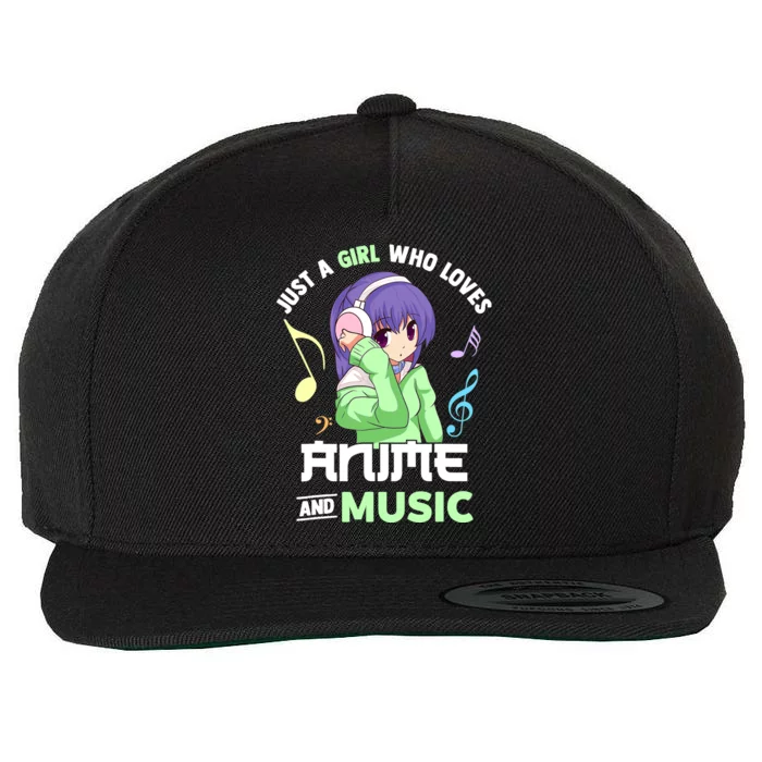 Just A Girl Who Loves Anime And Music Wo Anime Musician Wool Snapback Cap