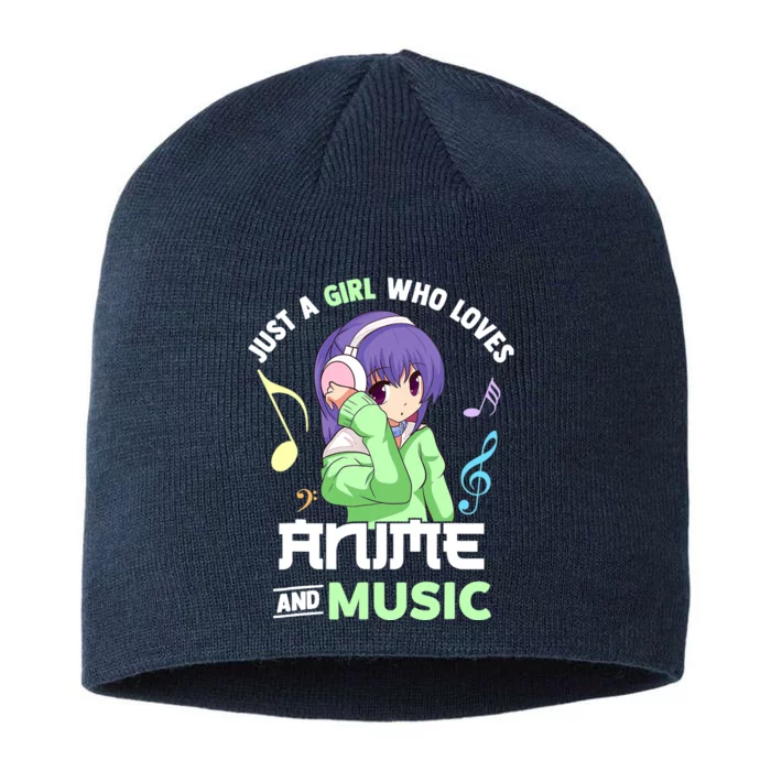 Just A Girl Who Loves Anime And Music Wo Anime Musician 8 1/2in Sustainable Knit Beanie