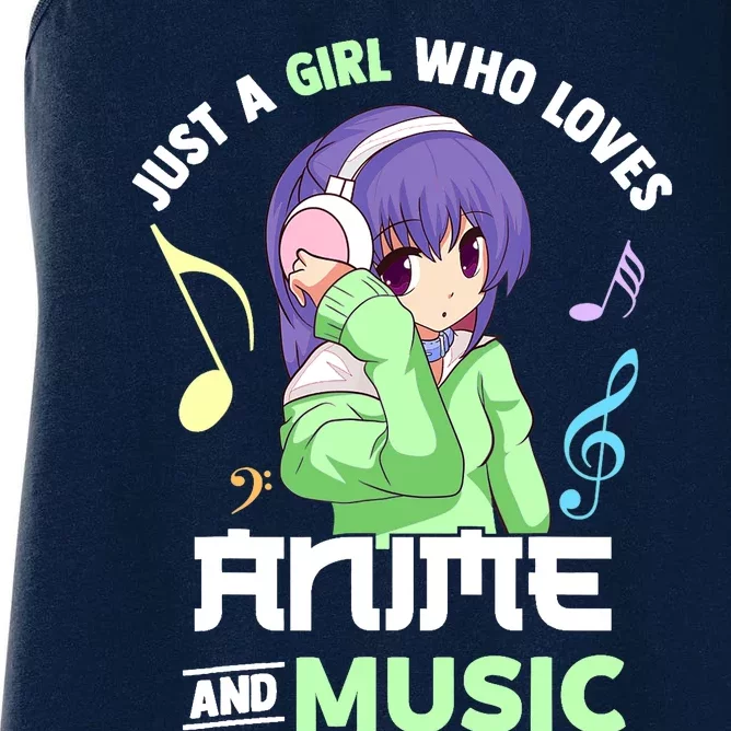 Just A Girl Who Loves Anime And Music Wo Anime Musician Women's Racerback Tank