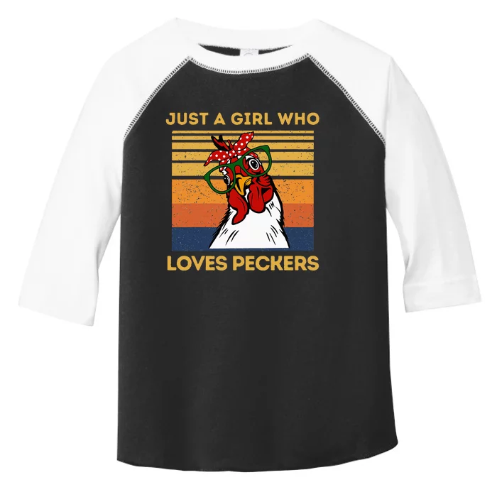 Just A Girl Who Loves Peckers Funny Chicken Owners Toddler Fine Jersey T-Shirt