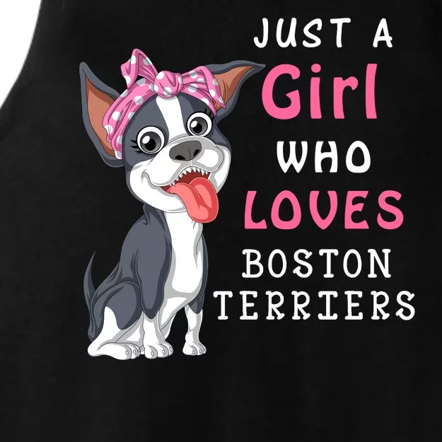 Just A Girl Who Loves Boston Terriers Ladies Tri-Blend Wicking Tank