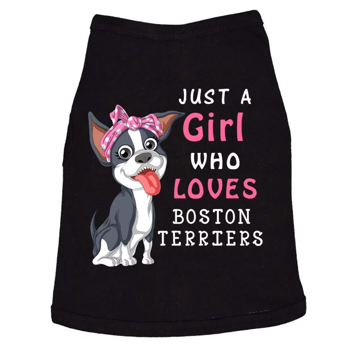 Just A Girl Who Loves Boston Terriers Doggie Tank