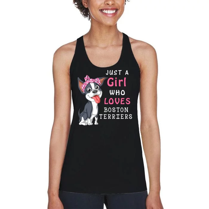 Just A Girl Who Loves Boston Terriers Women's Racerback Tank