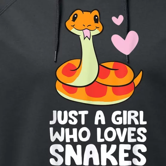 Just A Girl Who Loves Snakes Cute Snake Performance Fleece Hoodie