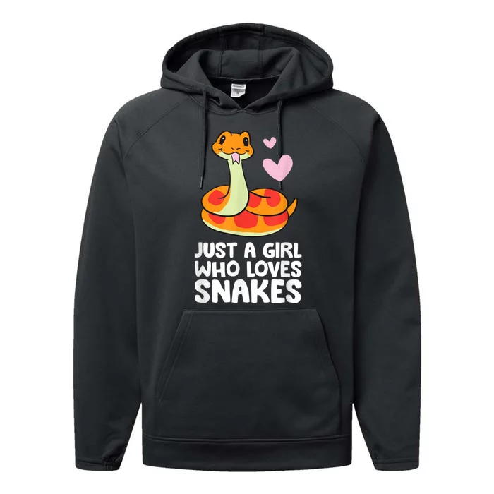 Just A Girl Who Loves Snakes Cute Snake Performance Fleece Hoodie