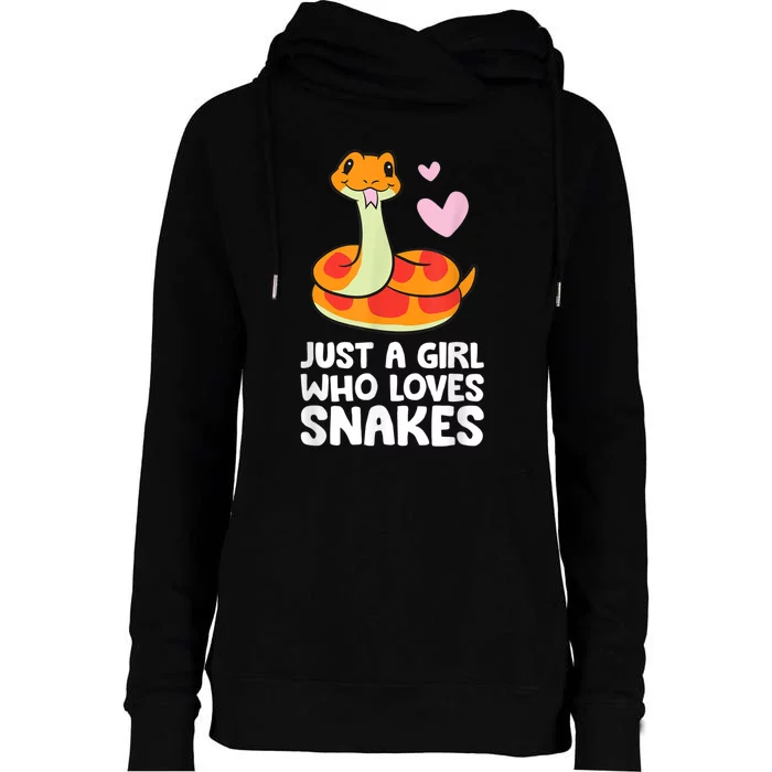 Just A Girl Who Loves Snakes Cute Snake Womens Funnel Neck Pullover Hood