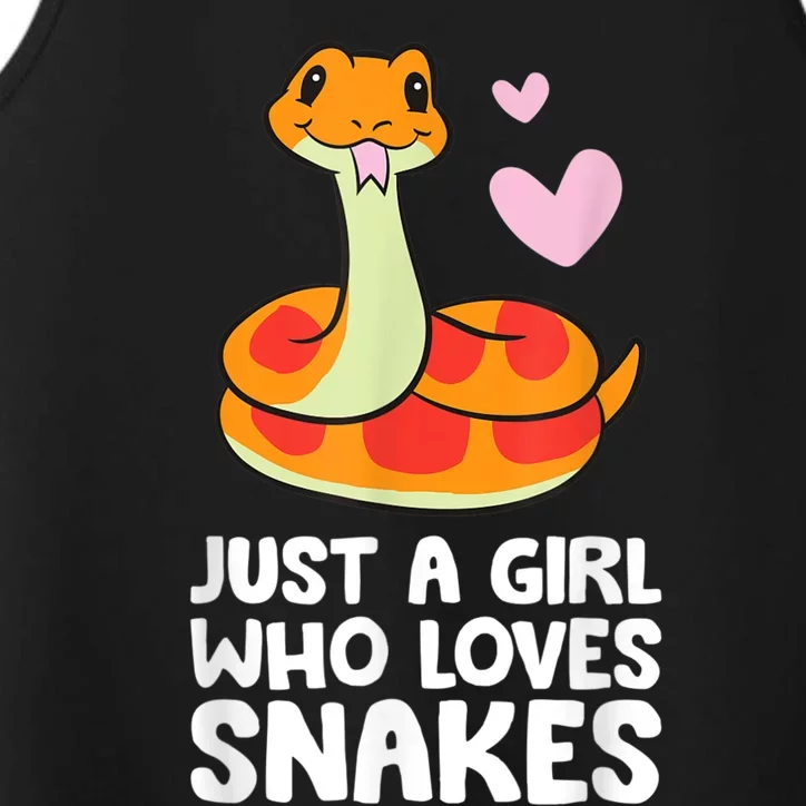 Just A Girl Who Loves Snakes Cute Snake Performance Tank