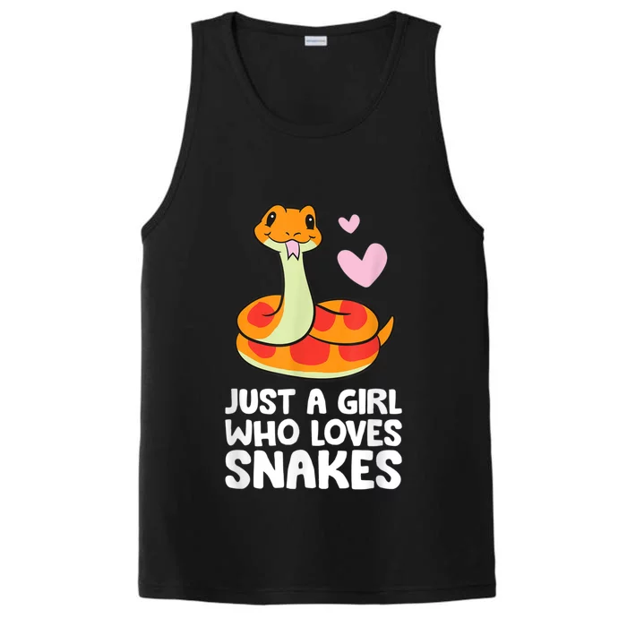 Just A Girl Who Loves Snakes Cute Snake Performance Tank