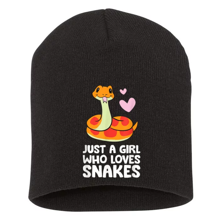 Just A Girl Who Loves Snakes Cute Snake Short Acrylic Beanie