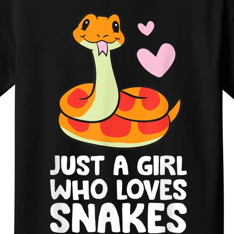 Just A Girl Who Loves Snakes Cute Snake Kids T-Shirt