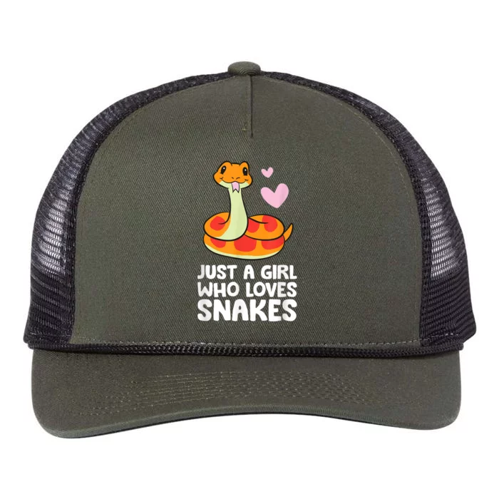 Just A Girl Who Loves Snakes Cute Snake Retro Rope Trucker Hat Cap