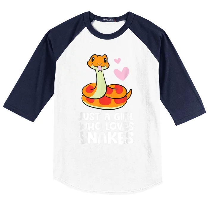 Just A Girl Who Loves Snakes Cute Snake Baseball Sleeve Shirt