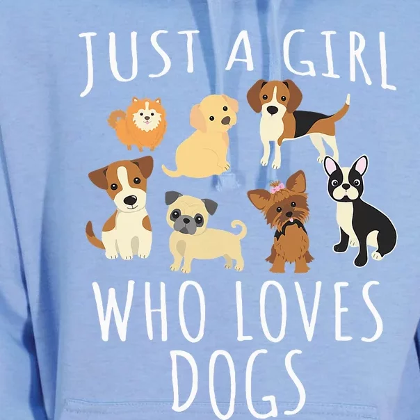 Just a girl who loves Dogs Funny Puppy Unisex Surf Hoodie