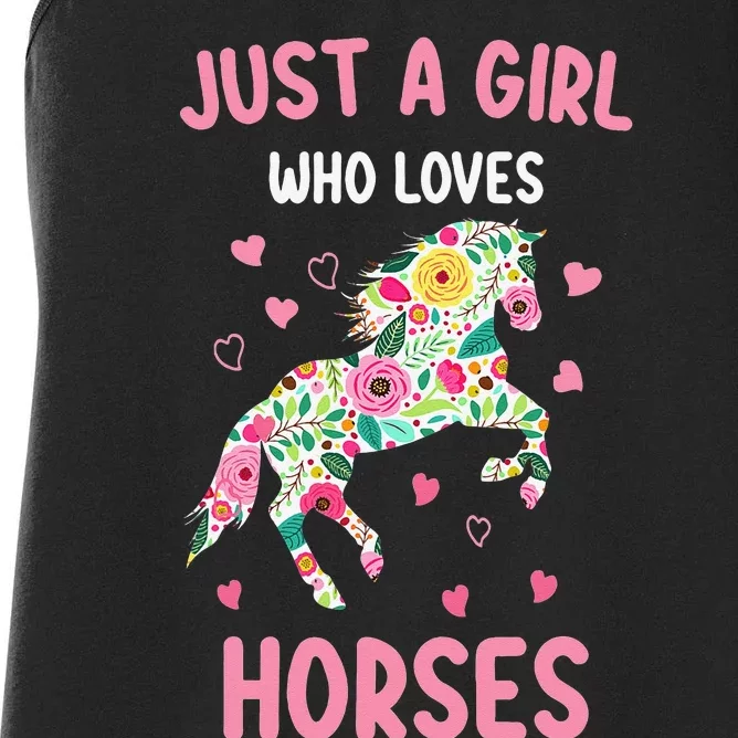 Just A Girl Who Loves Horses Equestrian Women's Racerback Tank