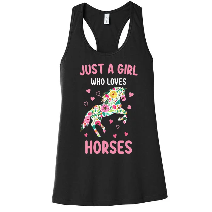 Just A Girl Who Loves Horses Equestrian Women's Racerback Tank