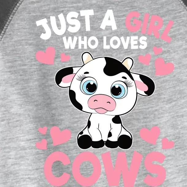 Just A Girl Who Loves Cows Cute Cow Print Girl Toddler Fine Jersey T-Shirt