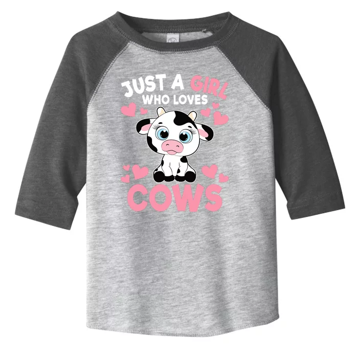 Just A Girl Who Loves Cows Cute Cow Print Girl Toddler Fine Jersey T-Shirt