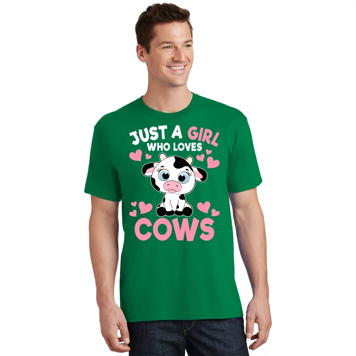 Just A Girl Who Loves Cows Cute Cow Print Girl T-Shirt