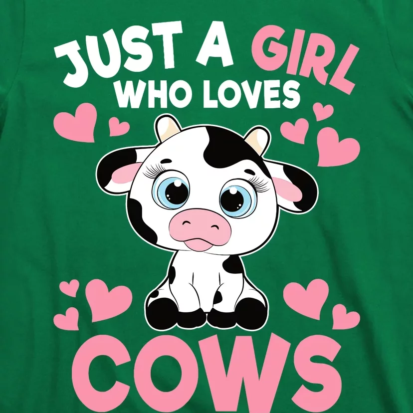 Just A Girl Who Loves Cows Cute Cow Print Girl T-Shirt